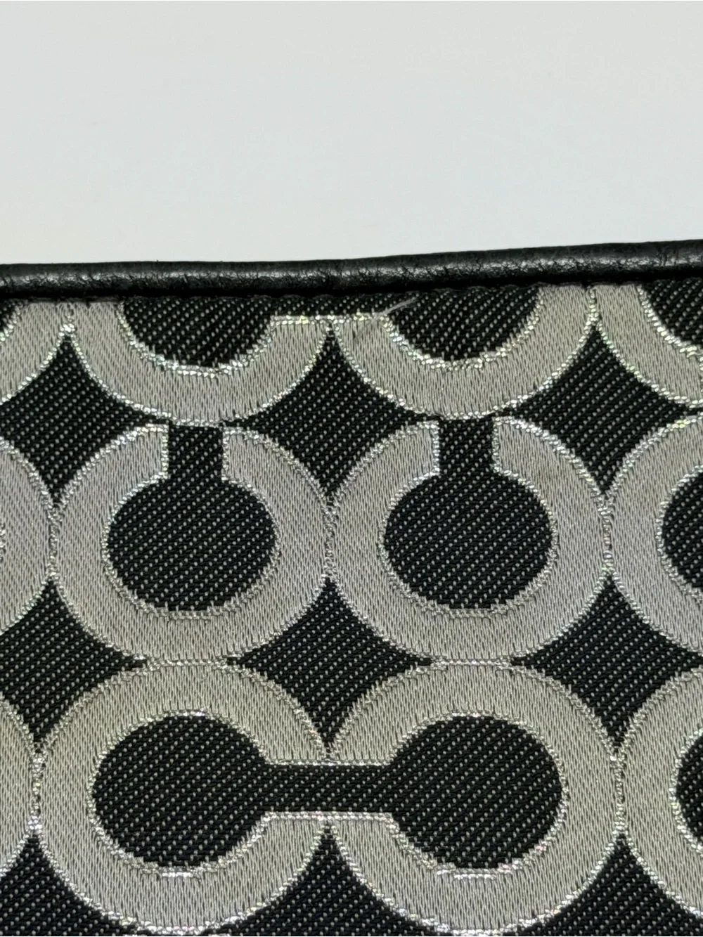 Coach Black & Gray Signature Wristlet Clutch